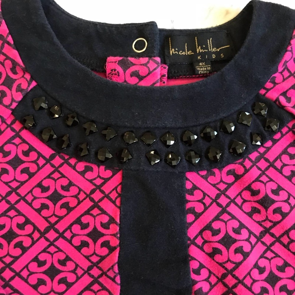 Nicole Miller Kids | Tunic Pink and Black Size 6X - Picture 4 of 7